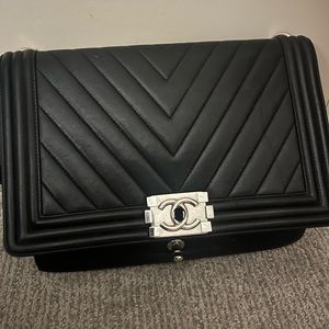 Chanel Medium Boy Bag Chevron Print